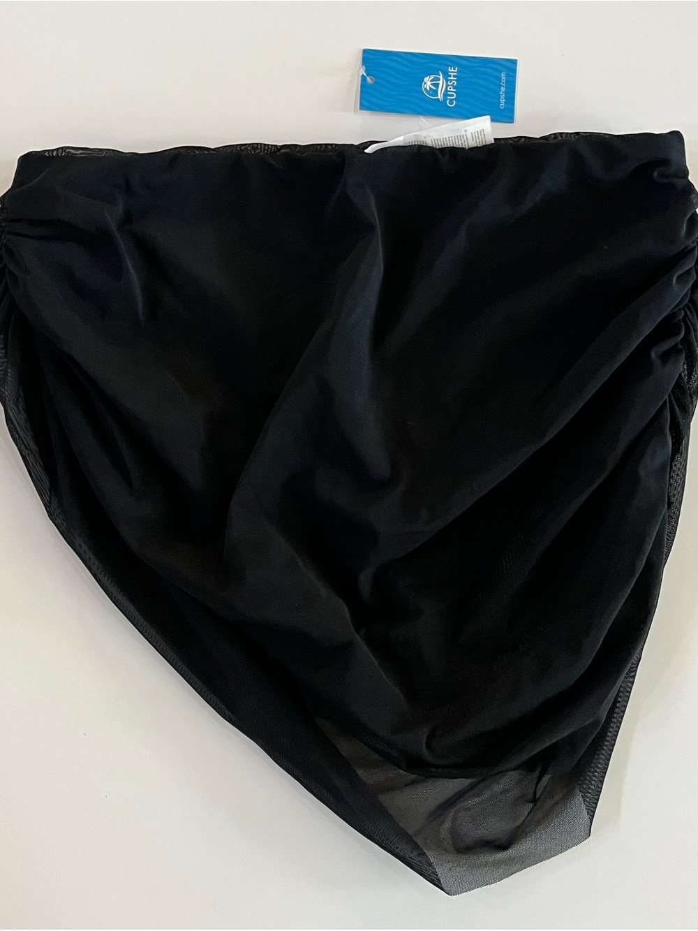 Cupshe Black Swim Skirt Sheer Overlay bikini bottom size medium NWT